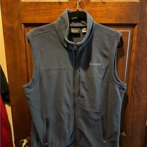Marmot Men's Dark Blue Fleece Vest with Full Zip